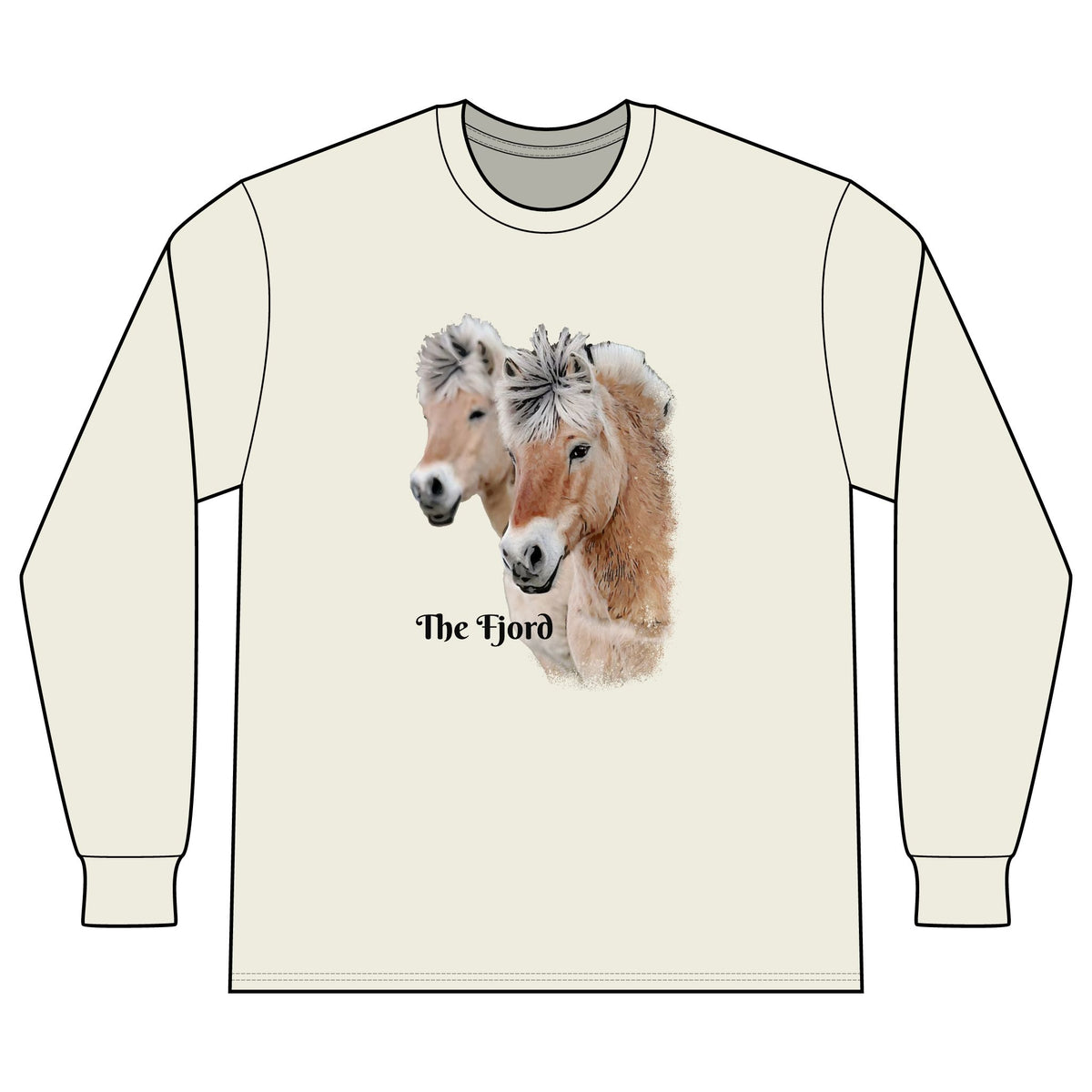 Fjord Horse Portrait Long Sleeve Shirt | Fjord Horses Illustration