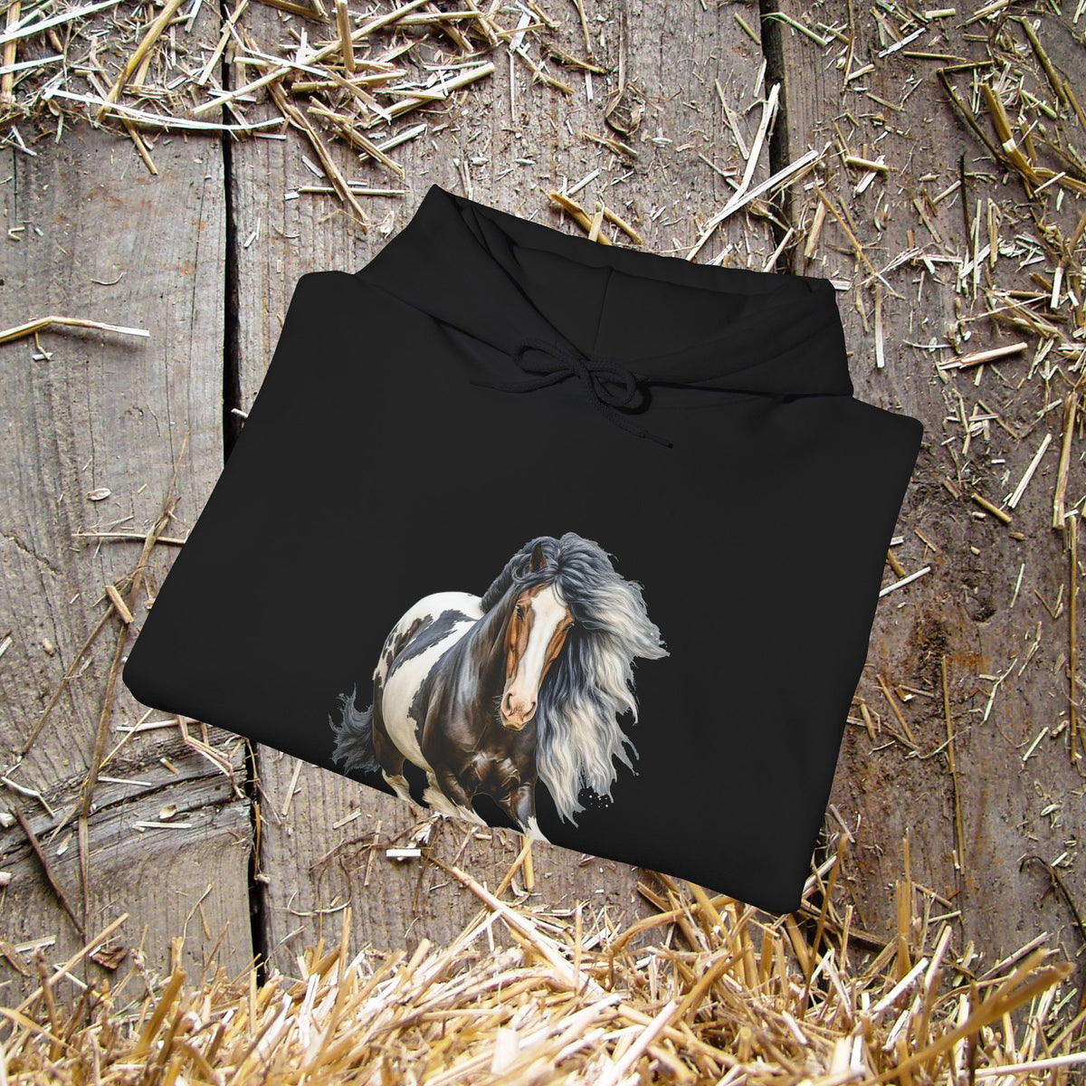 Gypsy Vanner Horse Hoodie – Running Vanner Watercolor Horse Sweatshirt