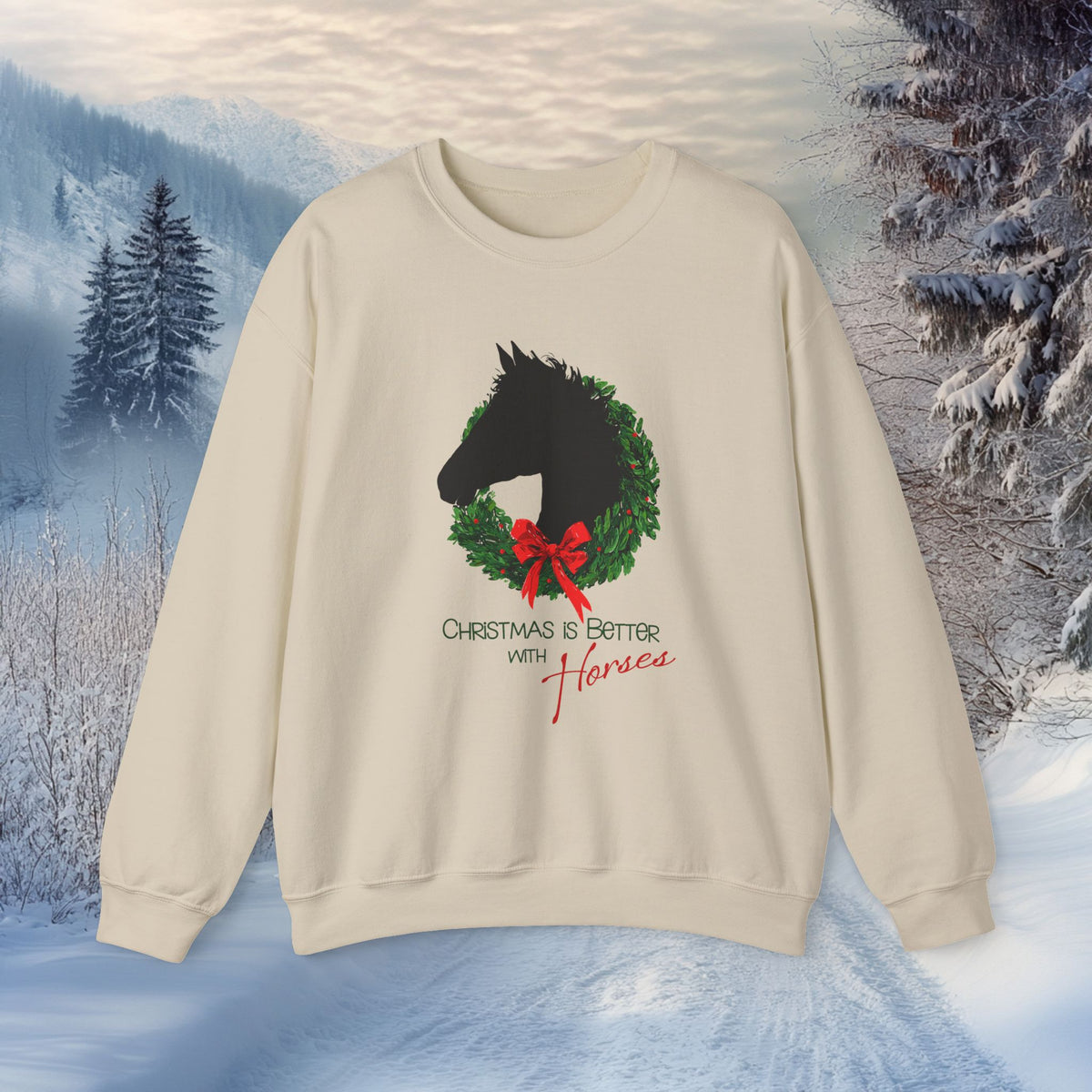 Christmas Is Better With Horses Sweatshirt – Horse Christmas Shirt