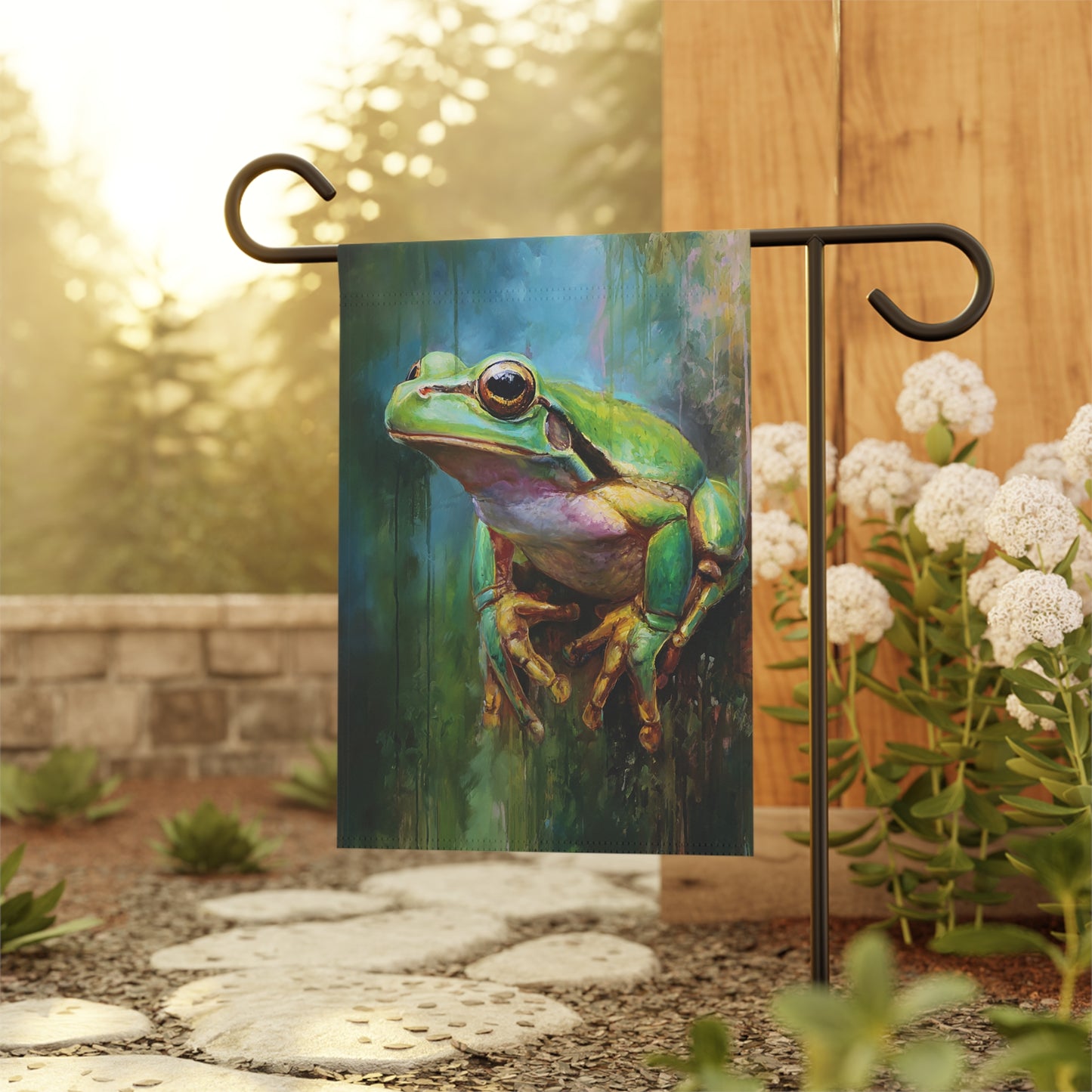 Unique Whimsical Frog Garden Banner