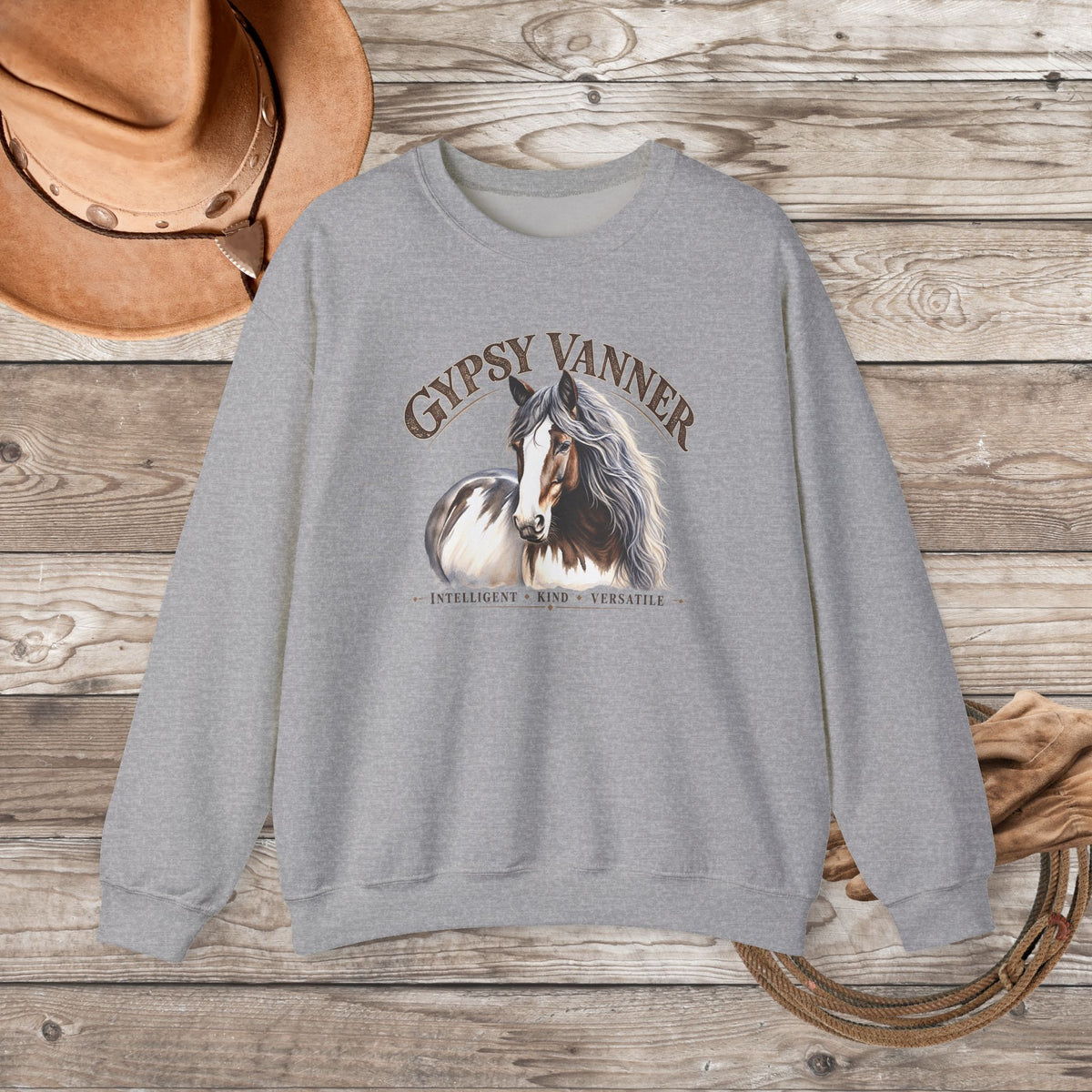 Gypsy Vanner Horse Sweatshirt, Vanner Horse Crewneck, Equestrian Horse Lover Gift