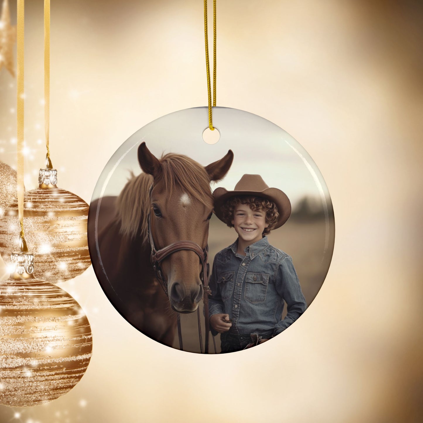 Custom Horse Photo Christmas Ornament – Personalized Keepsake