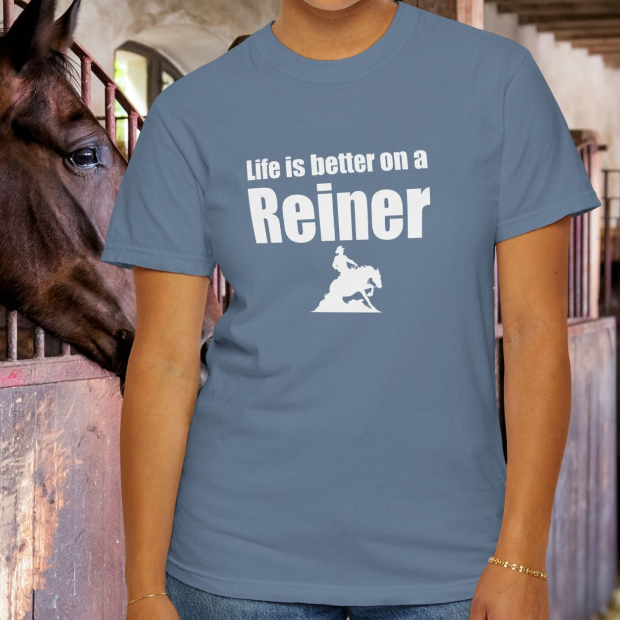 Life Is Better on a Reiner – Western Reining Horse T-Shirt for Riders and Ranch Life Fans