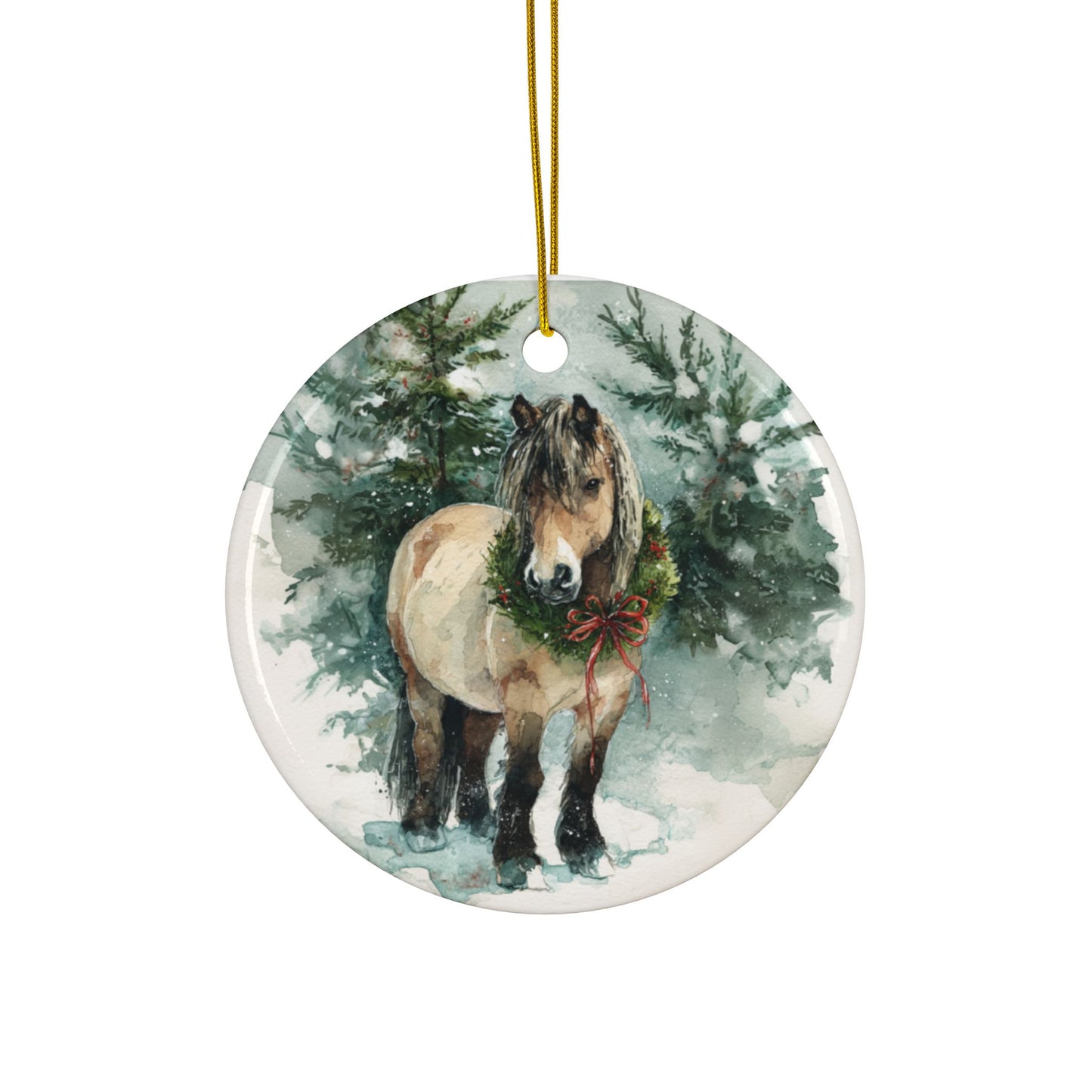 Personalized Fjord Horse Christmas Ornament