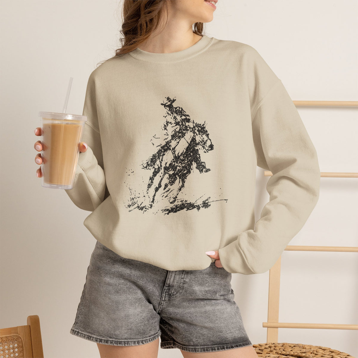 Horse & Rider Art Shirt– Equestrian Sketch Sweatshirt