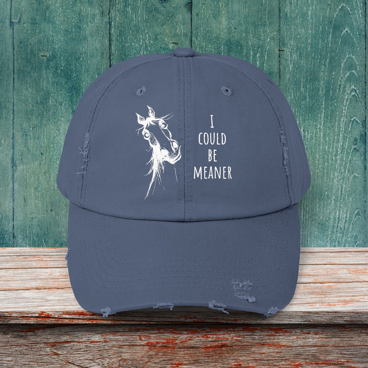 Funny Ornery Mare Hat - "I Could Be Meaner" Horse Lover