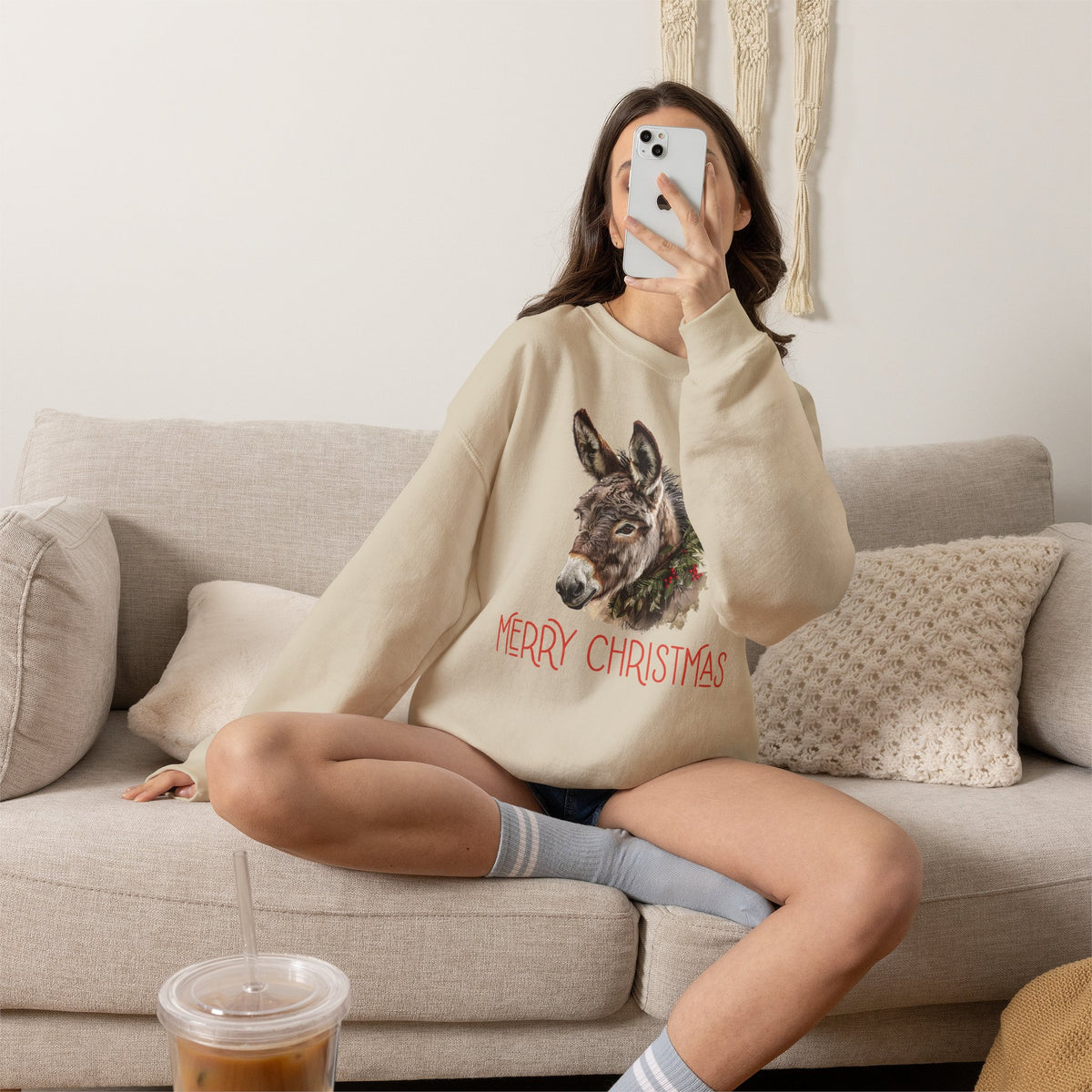 Donkey Christmas Sweatshirt – Merry Christmas Donkey
