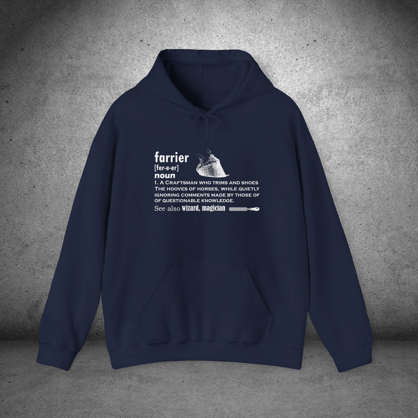 Farrier Definition Hoodie – Funny Horseshoer Gift for Farriers & Equestrians