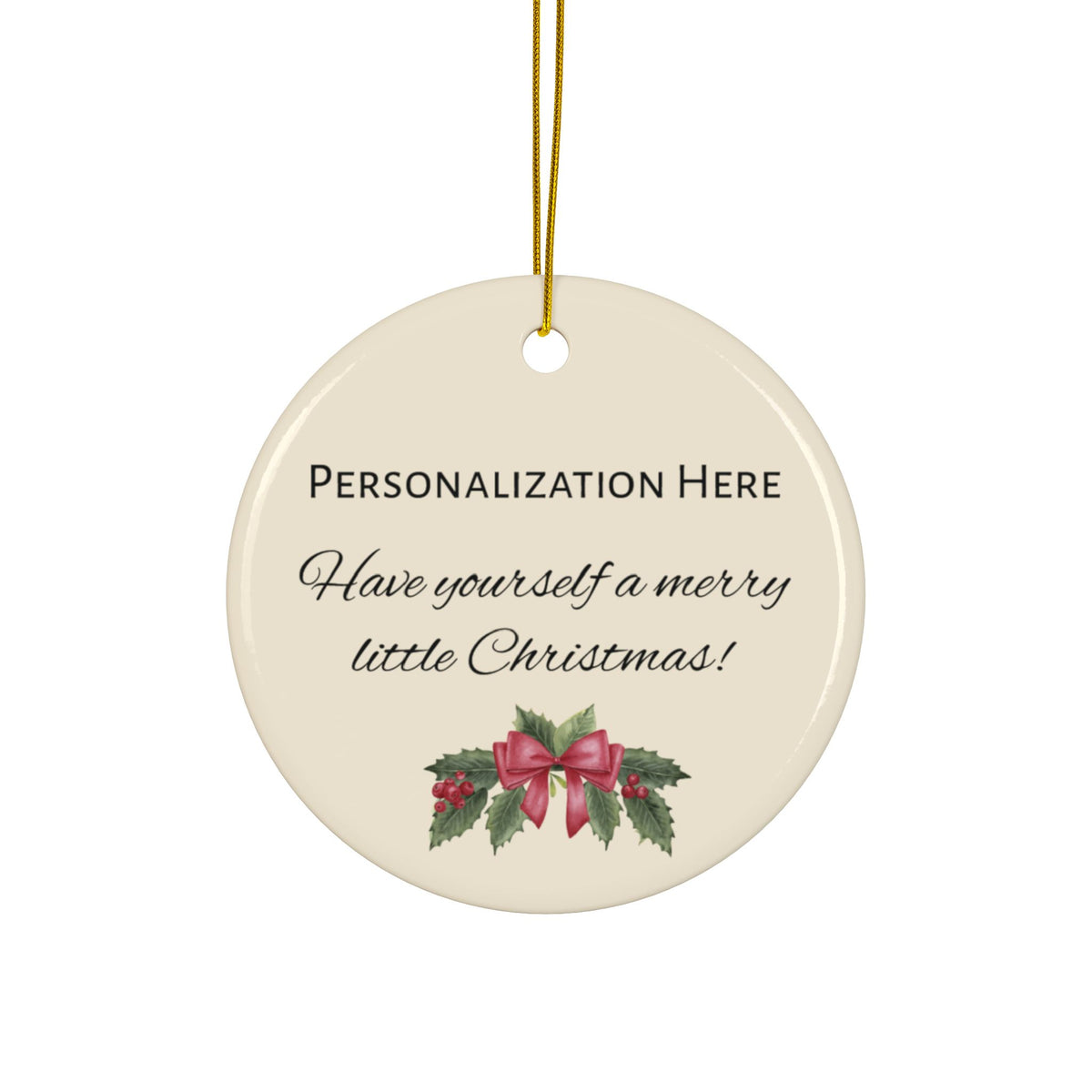 Personalized Clydesdale Sleigh Horse Christmas Ornament
