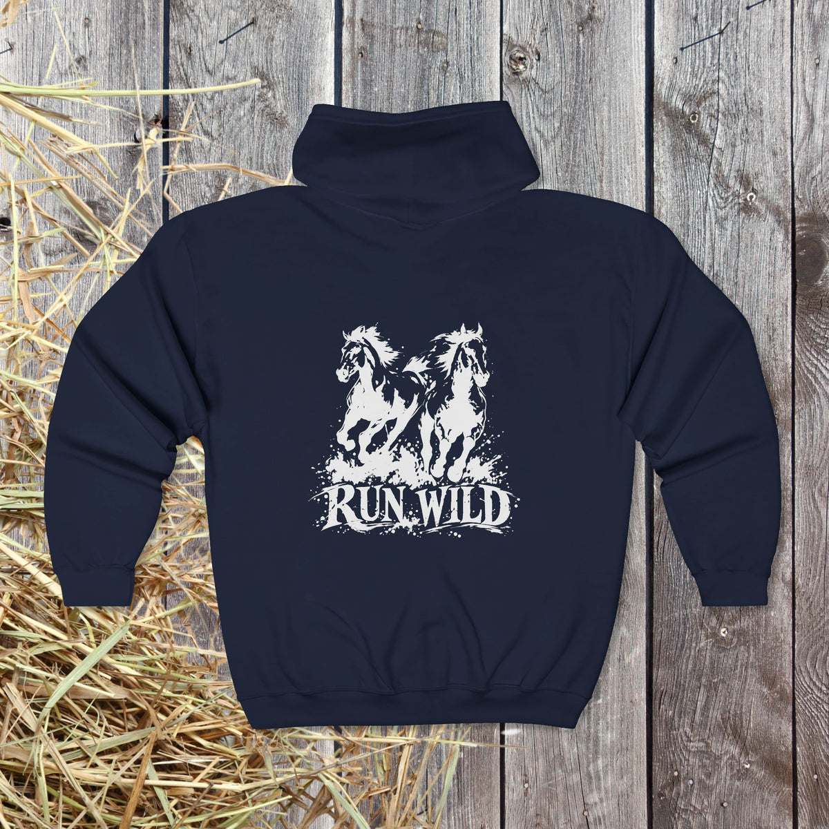 Run Wild Horse Zip-Up Hoodie – Western Horse Jacket