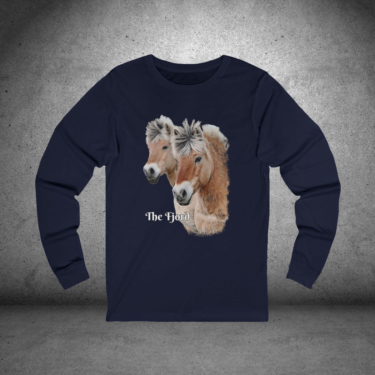 Fjord Horses Portrait Long Sleeve Tee | Watercolor Equine Artwork