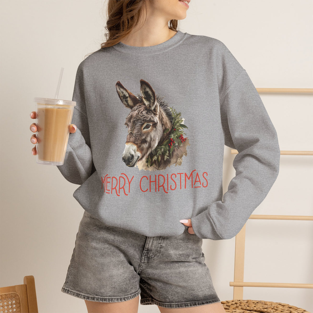 Donkey Christmas Sweatshirt – Merry Christmas Donkey