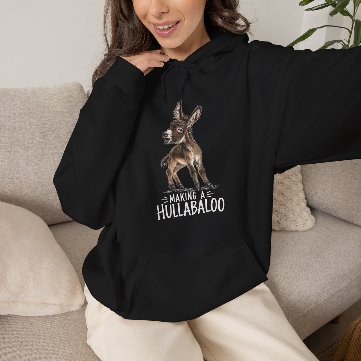 Making a Hullabaloo Donkey Hoodie – Funny Donkey Lover Sweatshirt