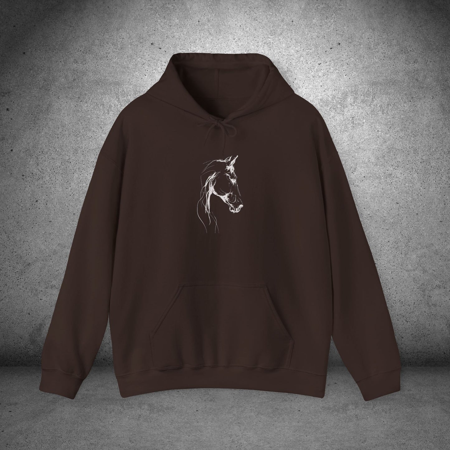 Minimal Sketch Horse Hoodie — Simple Equestrian Art Sweatshirt