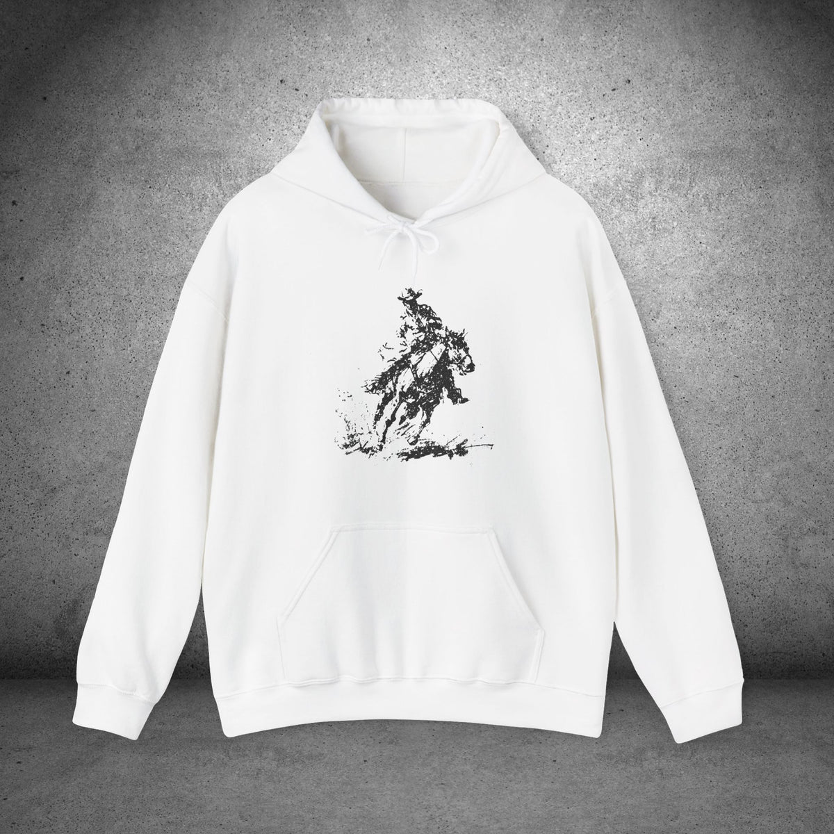 Western Ranch Horse Art Hoodie - Equestrian Sketch Sweatshirt