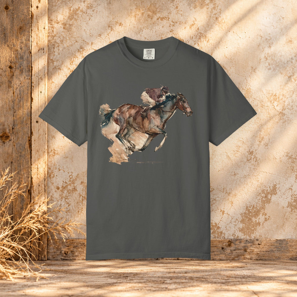 Watercolor Racehorse T-shirt- Horse Racing Comfort Colors