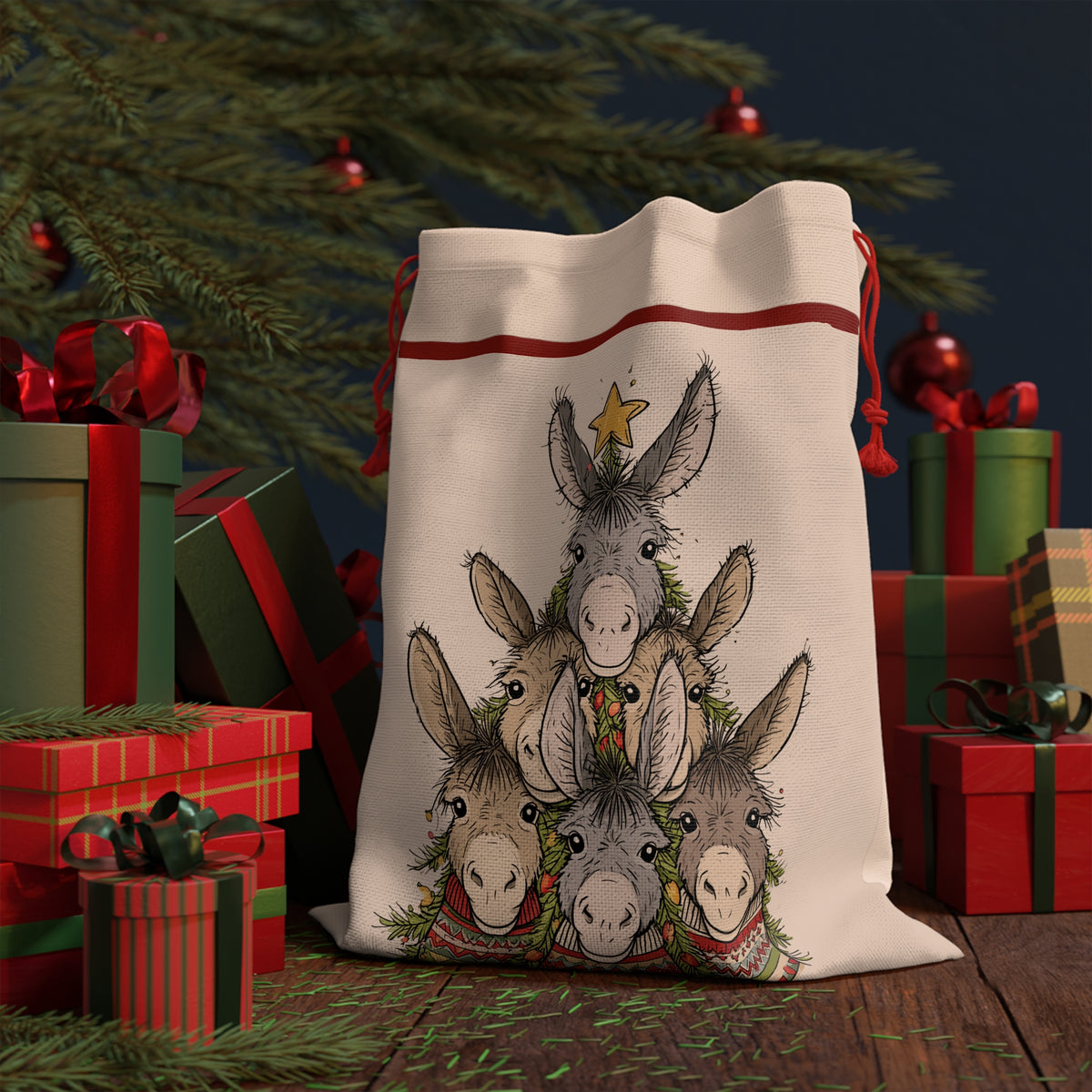 Mule Tree Christmas Gift Bag – Large Holiday Santa Sack