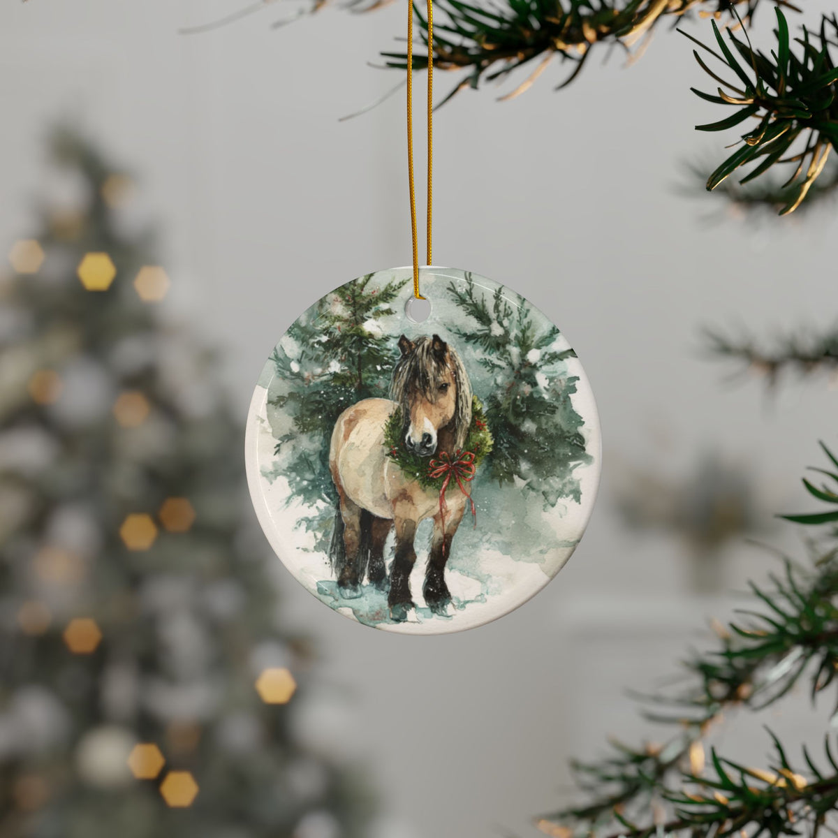 Personalized Fjord Horse Christmas Ornament