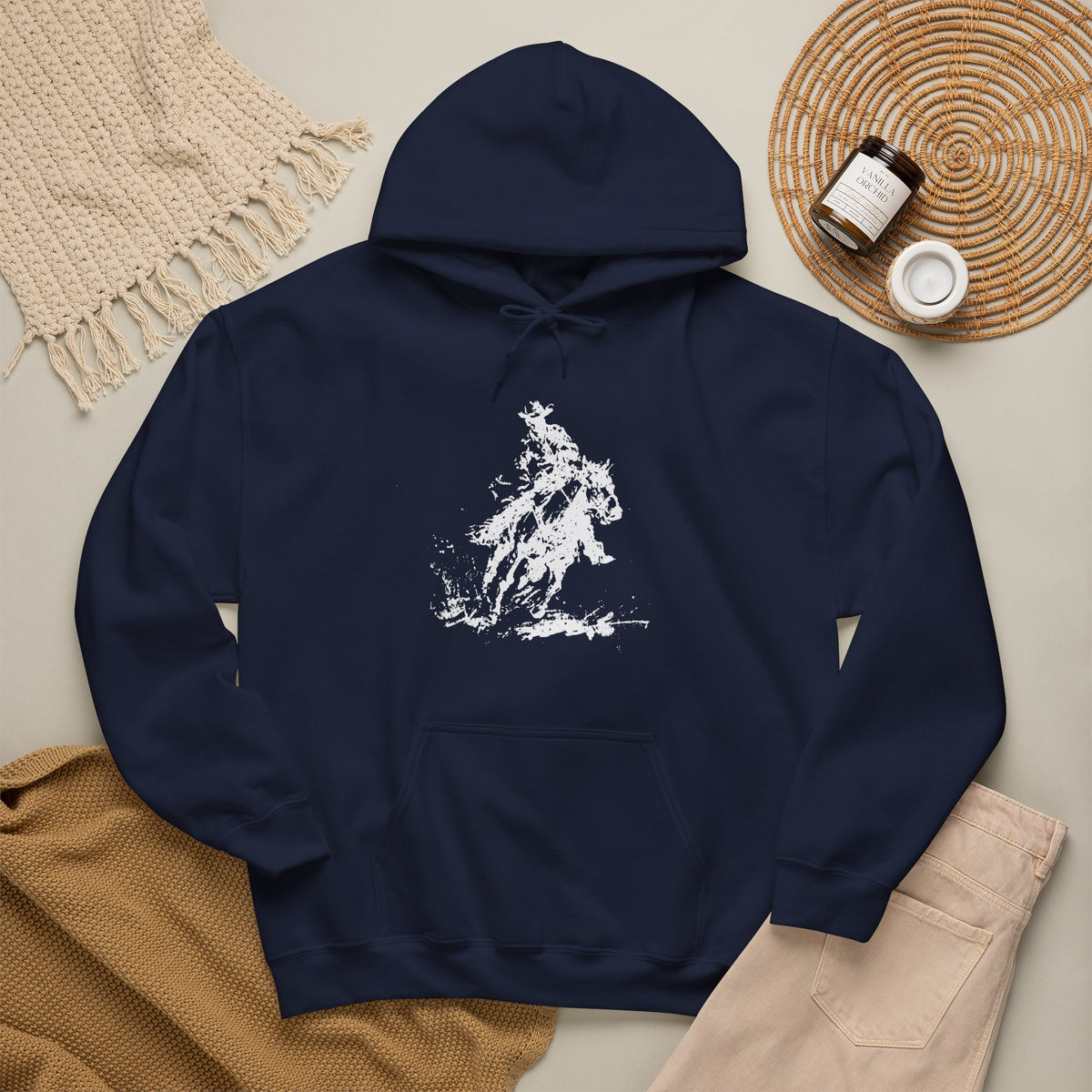 Western Ranch Horse Art Hoodie - Equestrian Sketch Sweatshirt