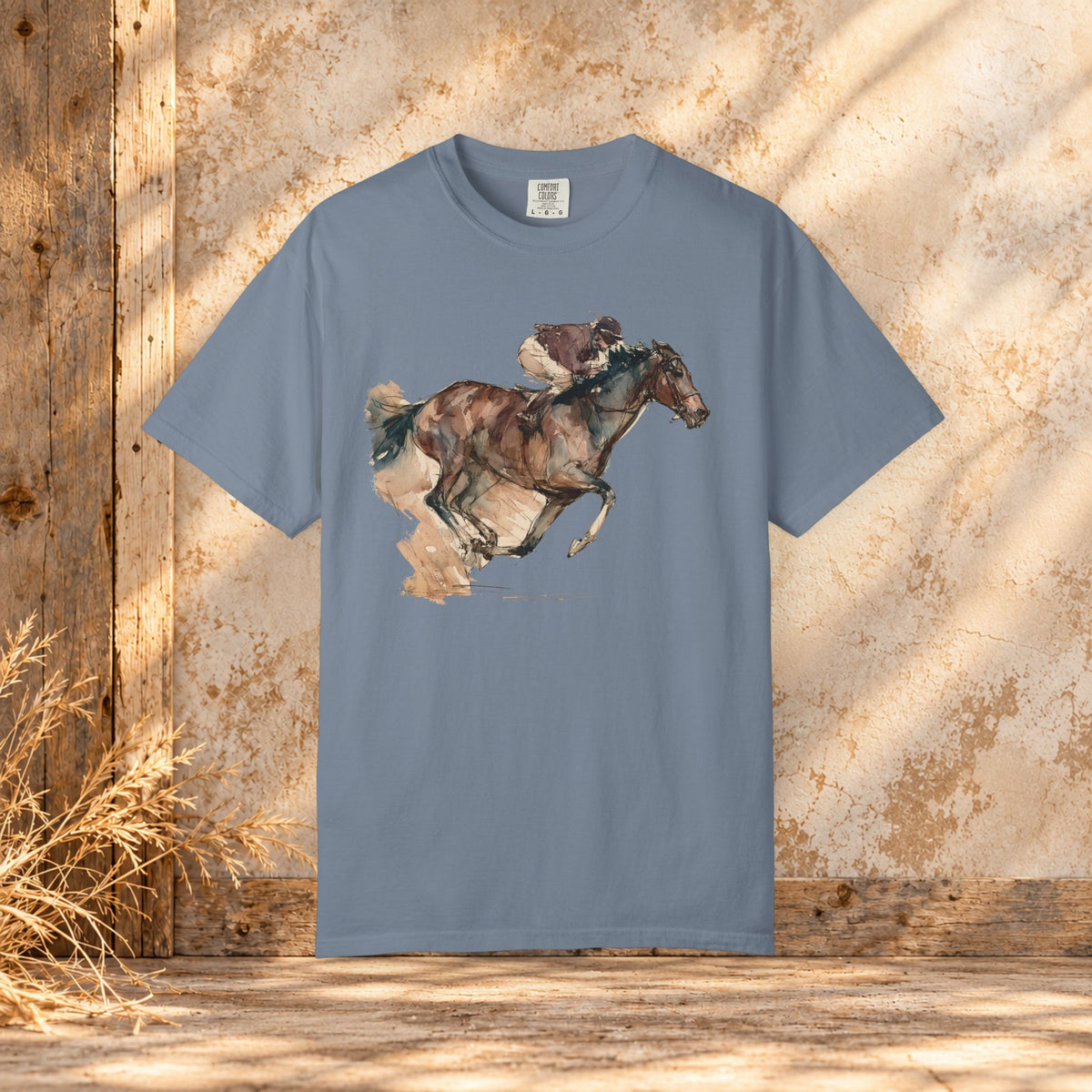 Watercolor Racehorse T-shirt- Horse Racing Comfort Colors