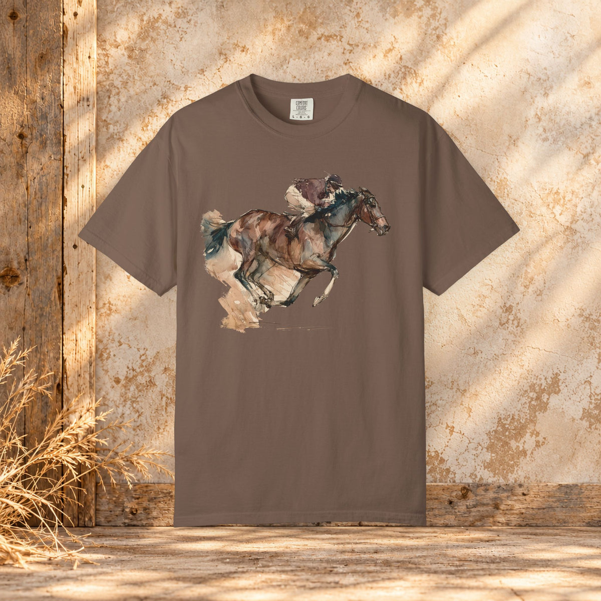 Watercolor Racehorse T-shirt- Horse Racing Comfort Colors