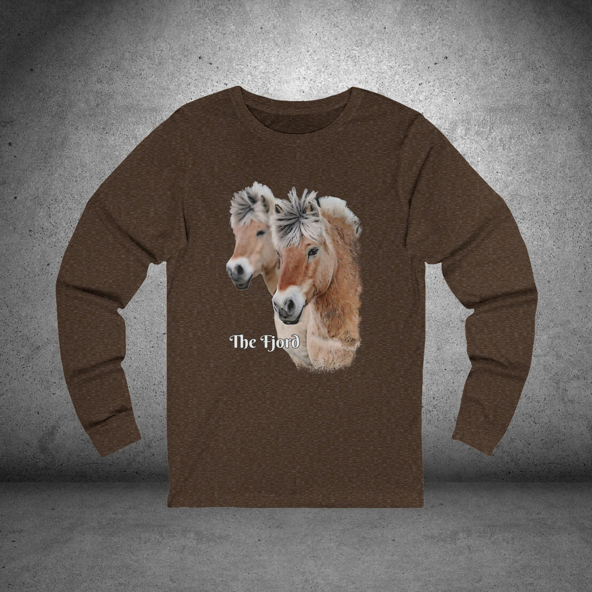 Fjord Horses Portrait Long Sleeve Tee | Watercolor Equine Artwork