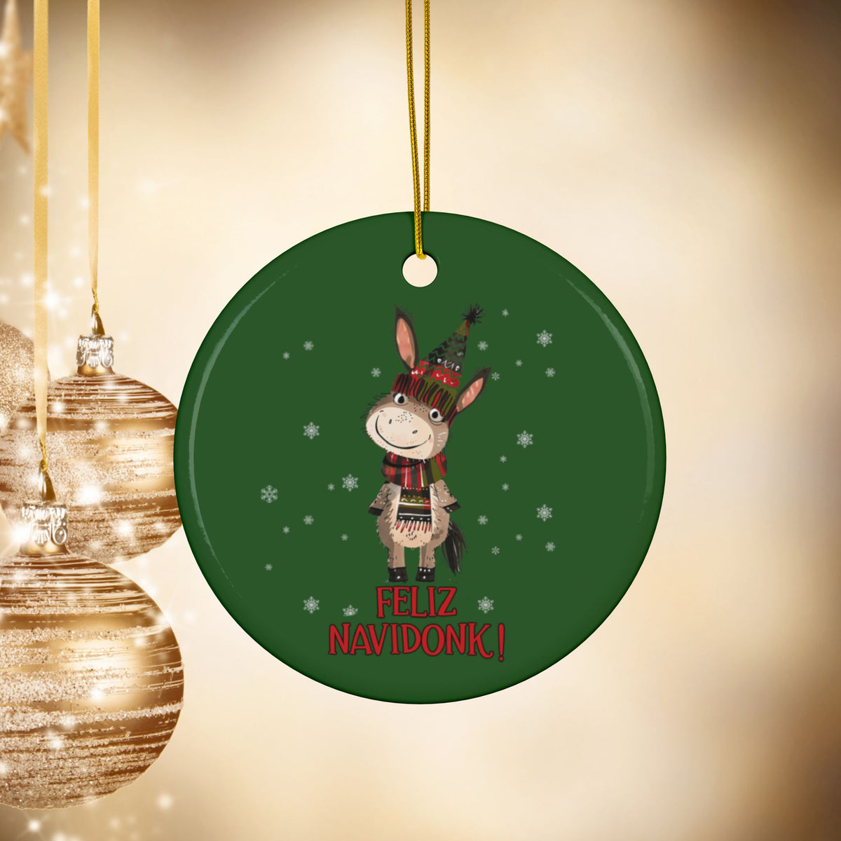 Whimsical Donkey Ornament Personalized - Christmas Ornament