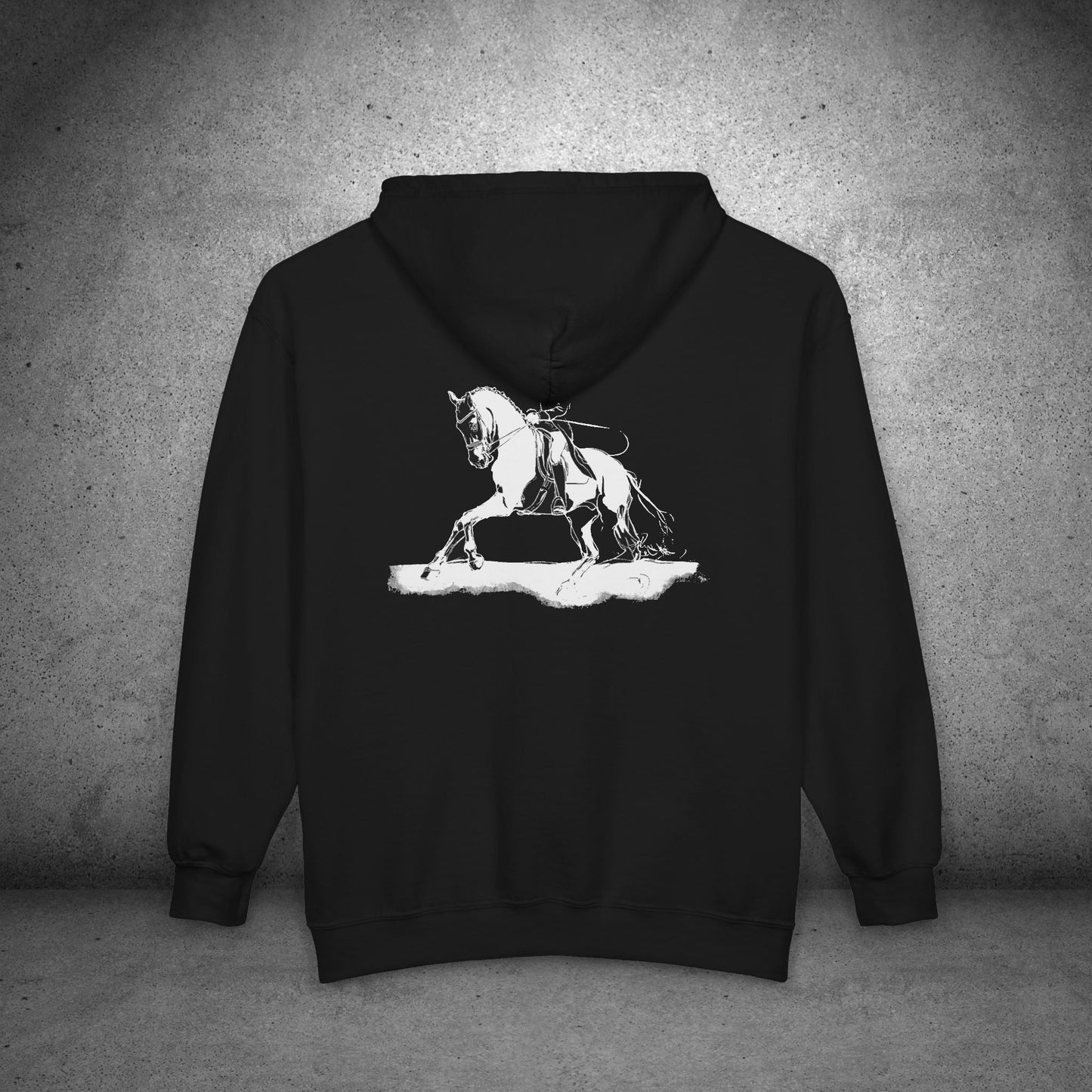 Dressage Horse Zip Hoodie | Personalized Equestrian Full Zip Sweatshirt | Barn Jacket| Horse Show Apparel | Wearable Horse Art Gift