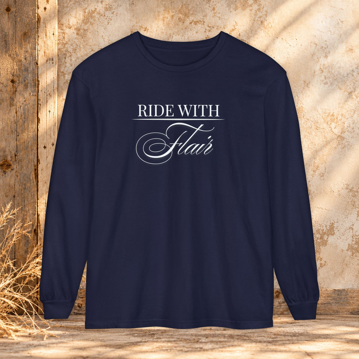Ride With Flair Comfort Colors Long Sleeve