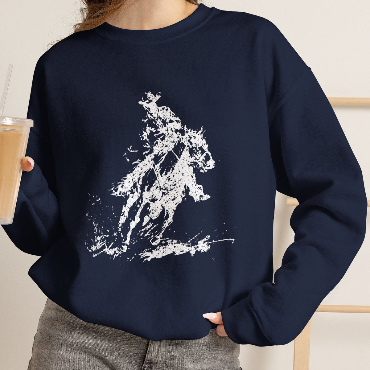 Horse & Rider Art Shirt– Equestrian Sketch Sweatshirt