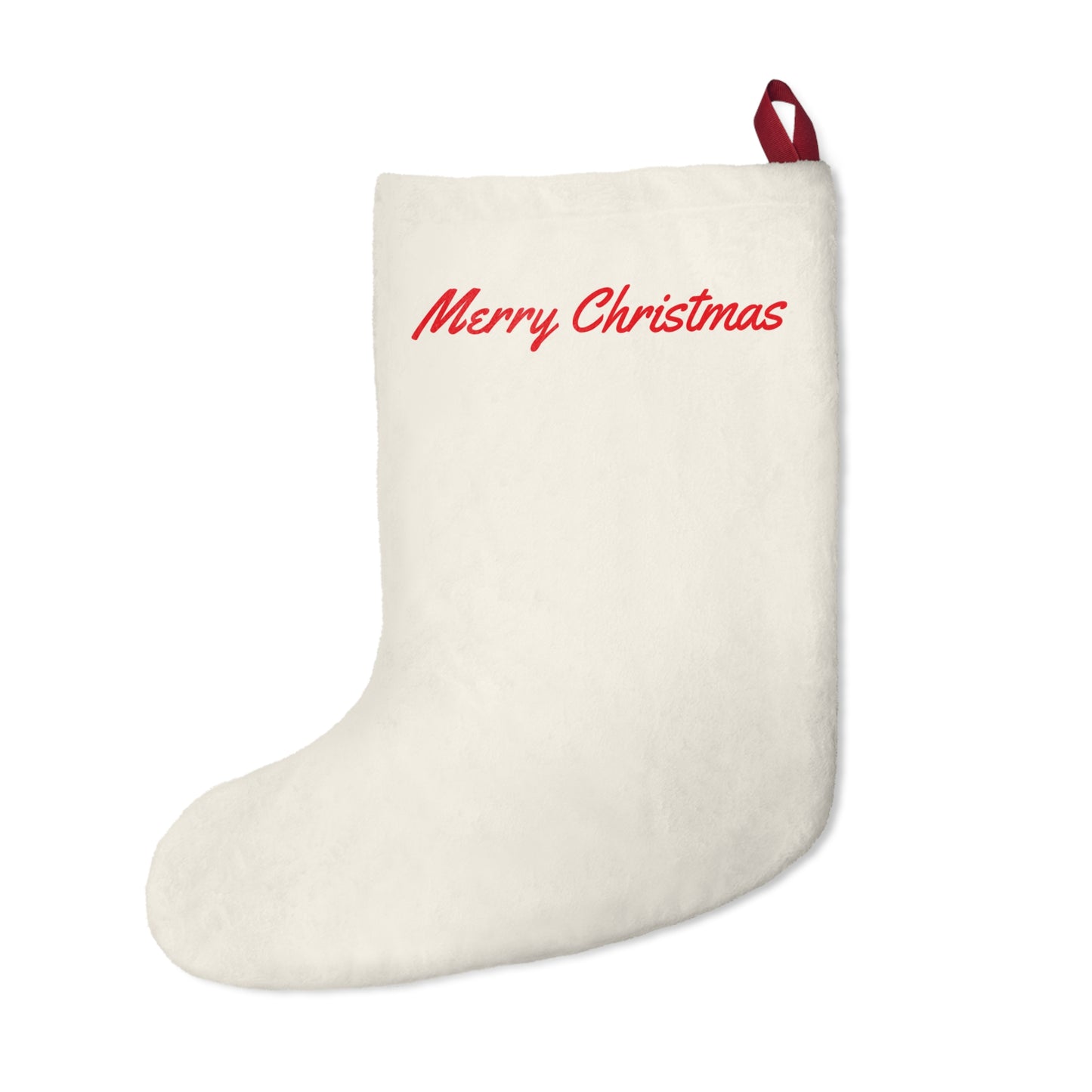 Christmas White Draft Horse Stocking, Holiday Art Decor