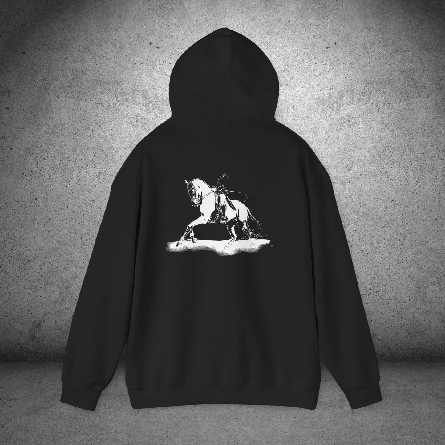 Dressage Horse Hoodie | Equestrian Pullover Sweatshirt | Warm Barn Wear | Show Ring Apparel | Wearable Horse Art Gift