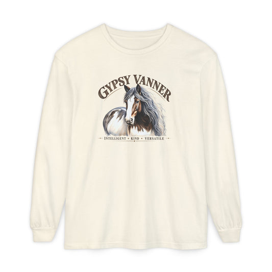 Gypsy Vanner Horse Comfort Colors Long Sleeve Shirt