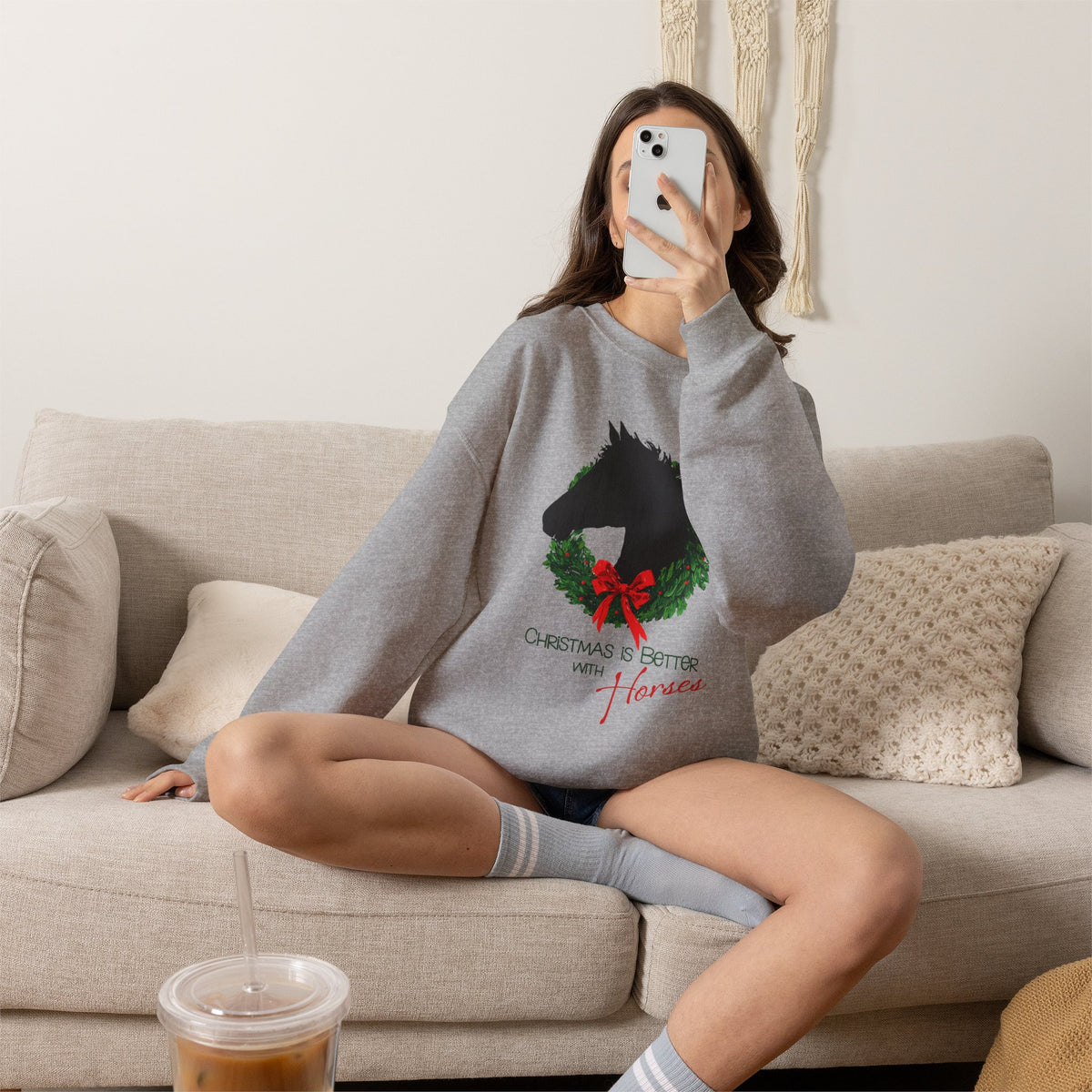 Christmas Is Better With Horses Sweatshirt – Horse Christmas Shirt
