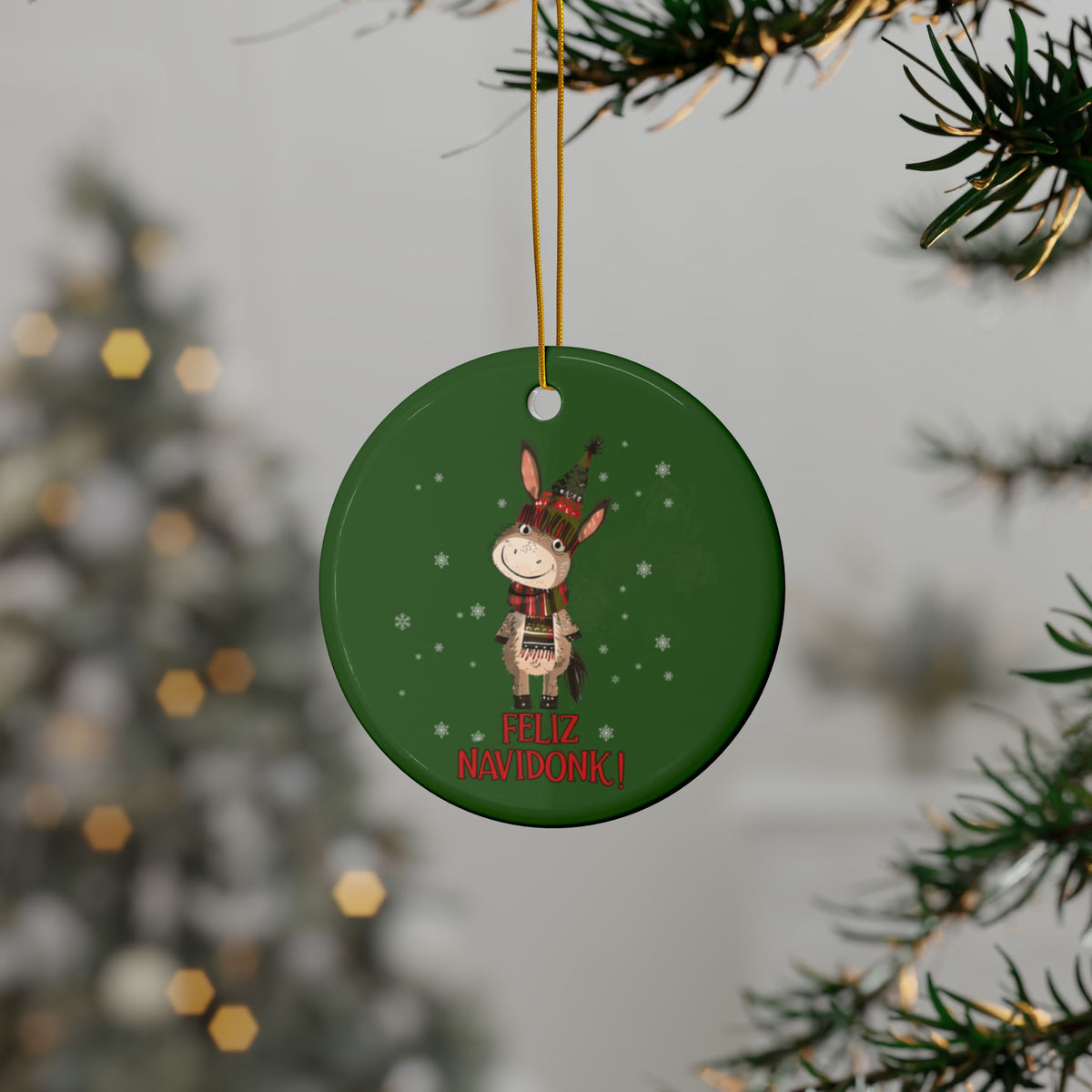 Whimsical Donkey Ornament Personalized - Christmas Ornament