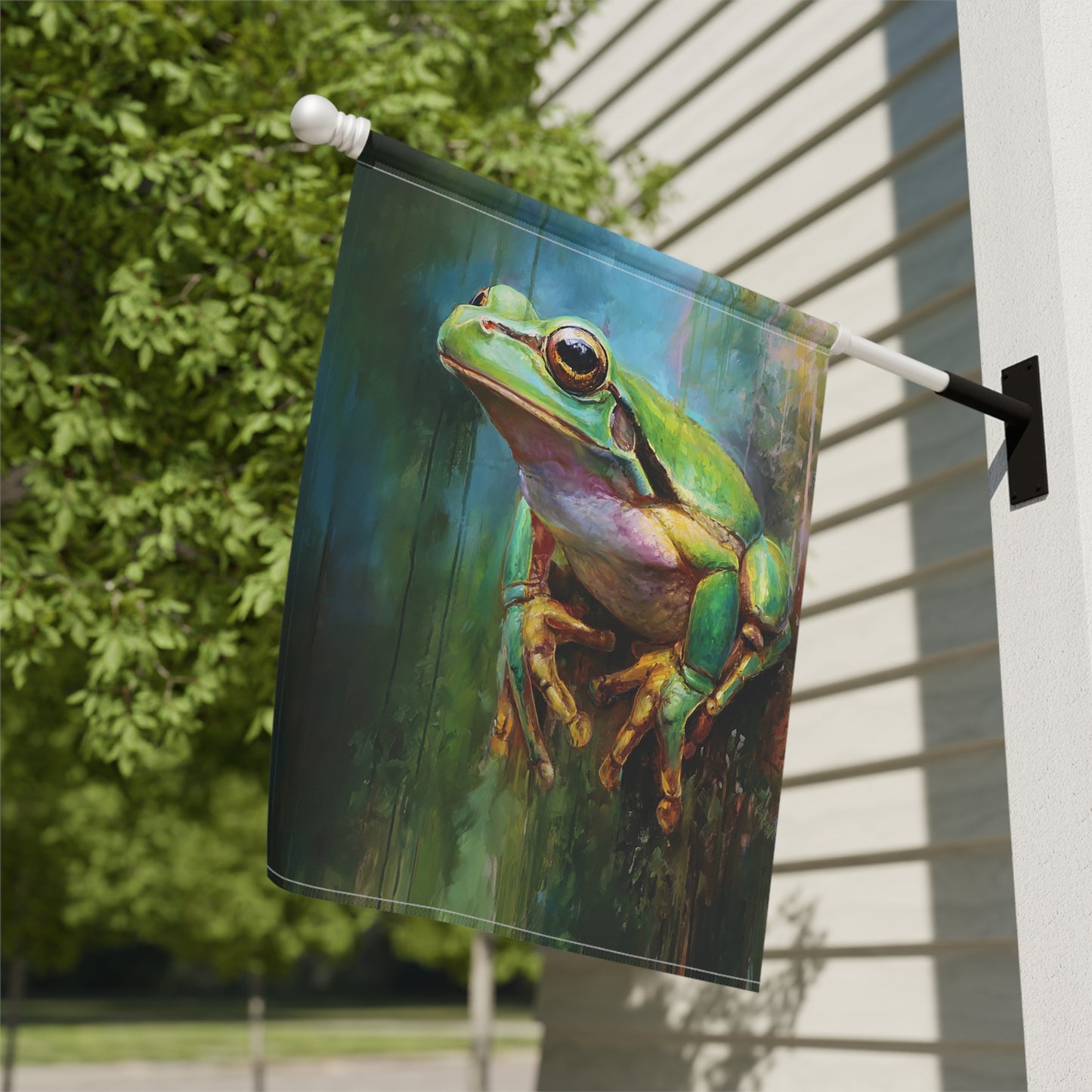 Unique Whimsical Frog Garden Banner