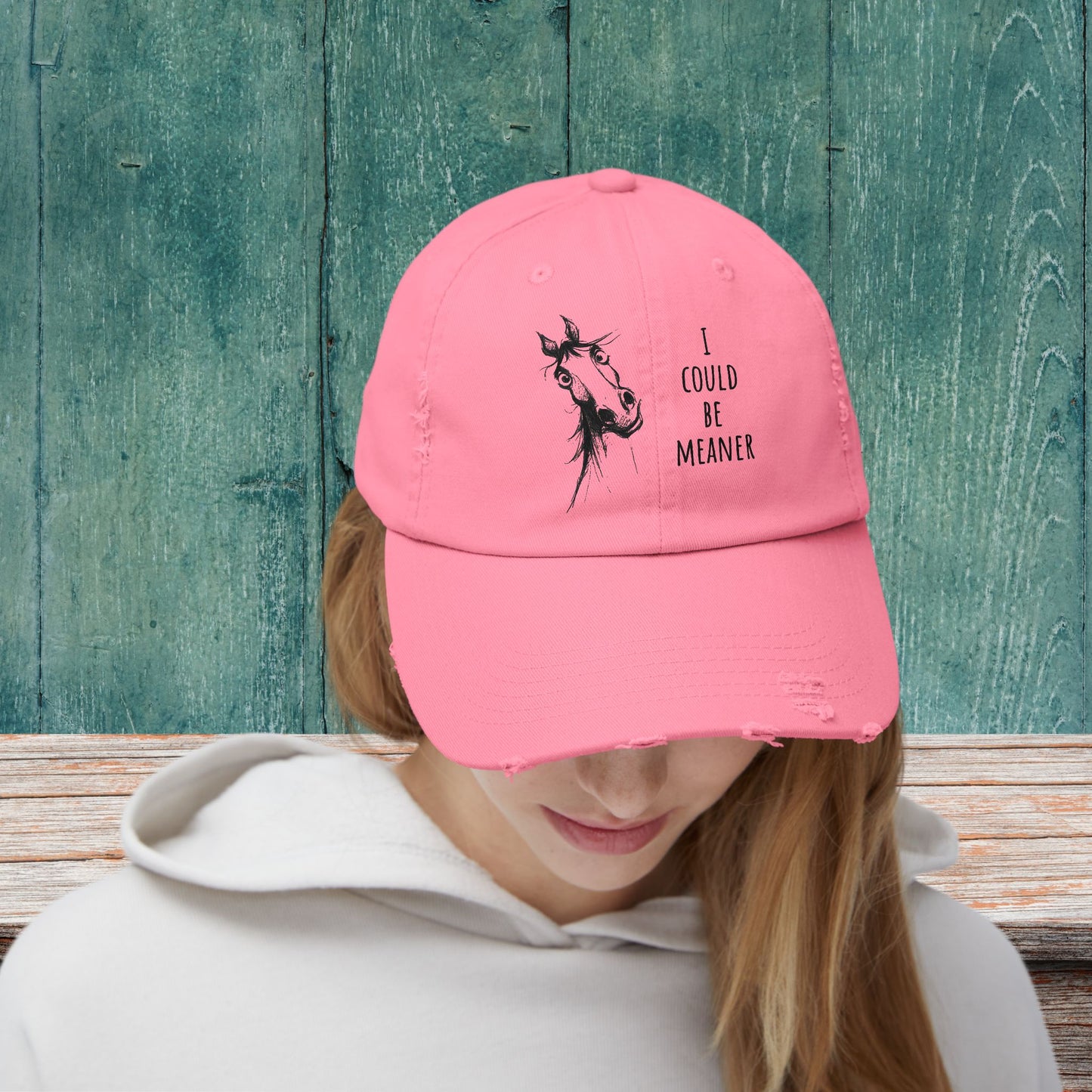 Funny Ornery Mare Hat - "I Could Be Meaner" Horse Lover
