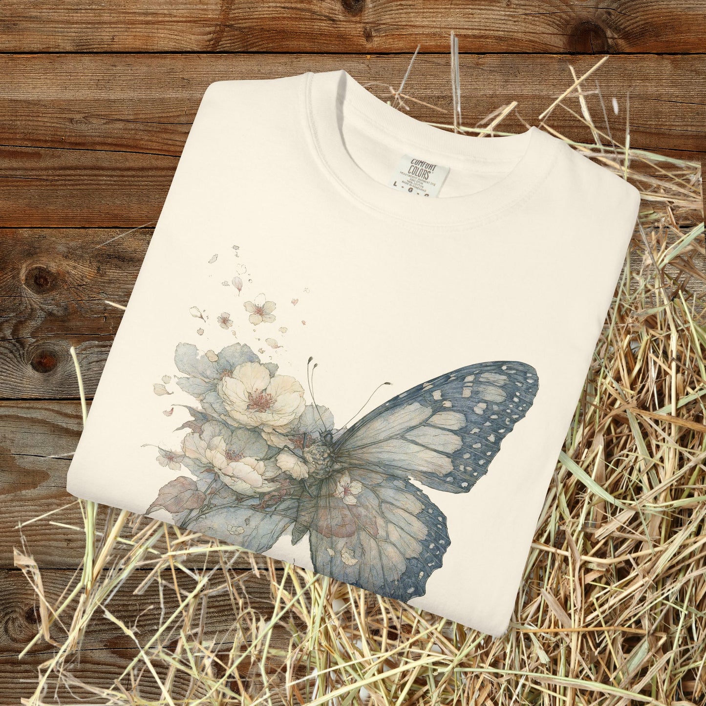 Watercolor Butterfly Floral tee | Butterfly Flower T-Shirt