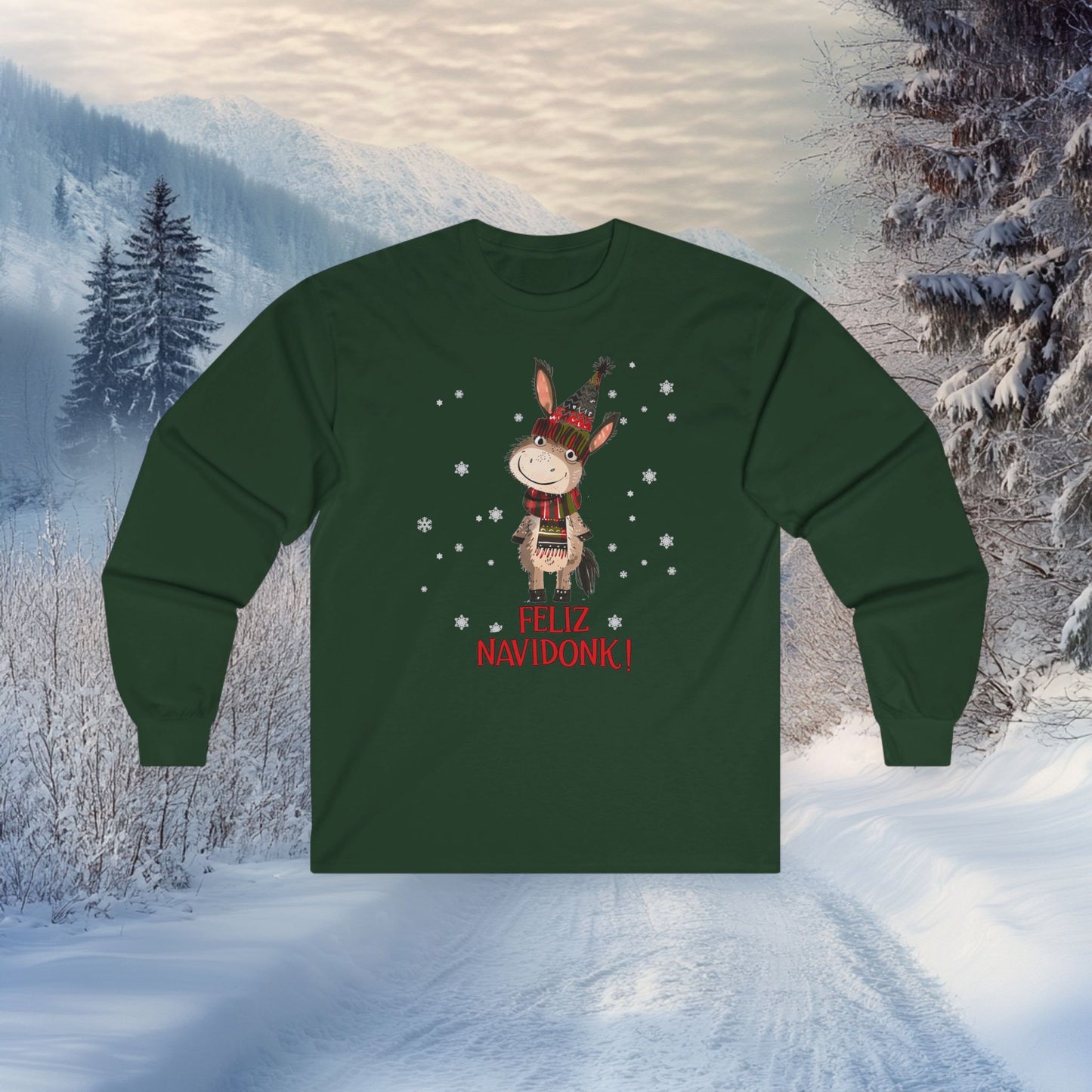 Feliz Navidonk Donkey Christmas Long Sleeve Shirt
