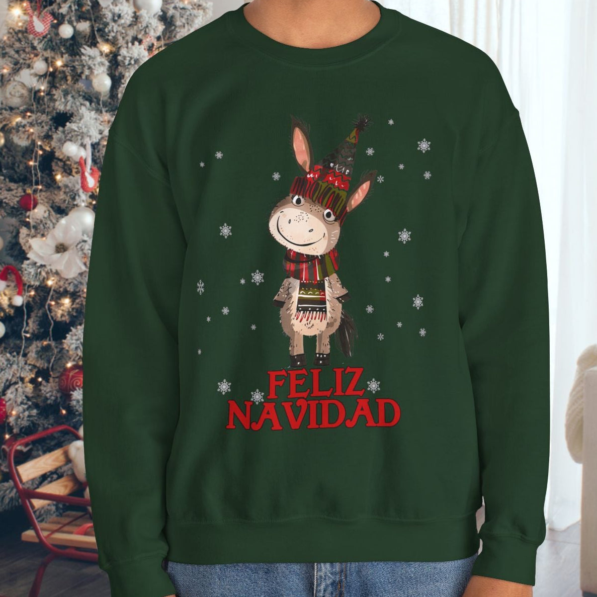 Feliz Navidad Donkey Christmas Sweatshirt