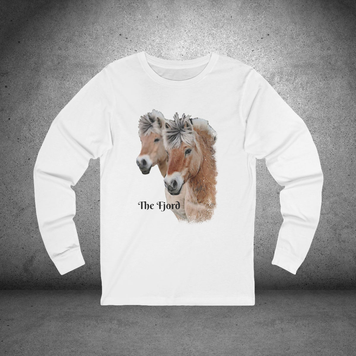 Fjord Horses Portrait Long Sleeve Tee | Watercolor Equine Artwork
