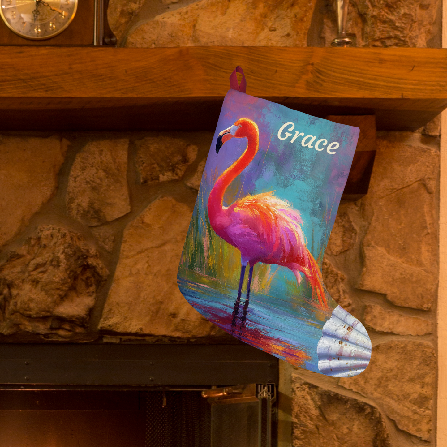 Personalized Pink Flamingo Christmas Stockings Holiday Decor USA