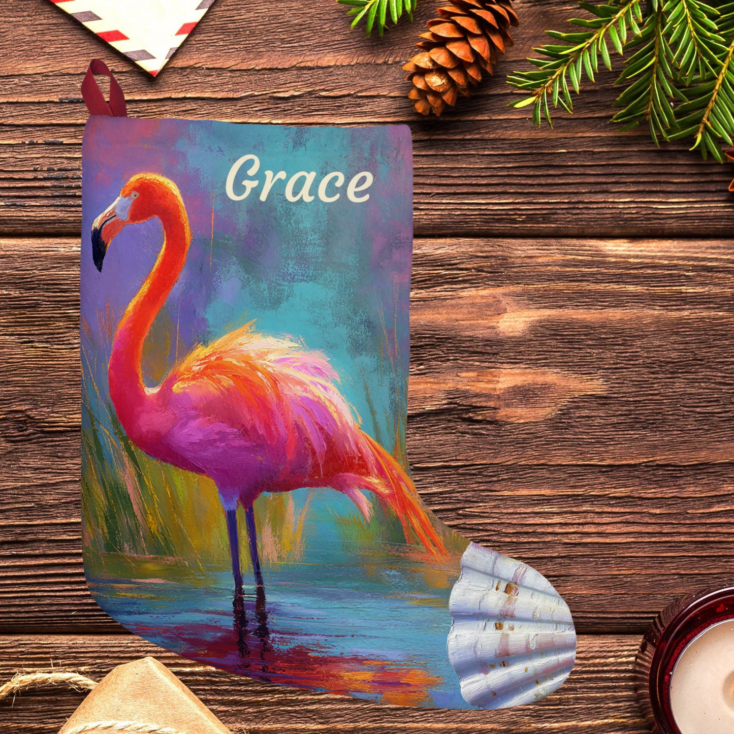 Personalized Pink Flamingo Christmas Stockings Holiday Decor USA