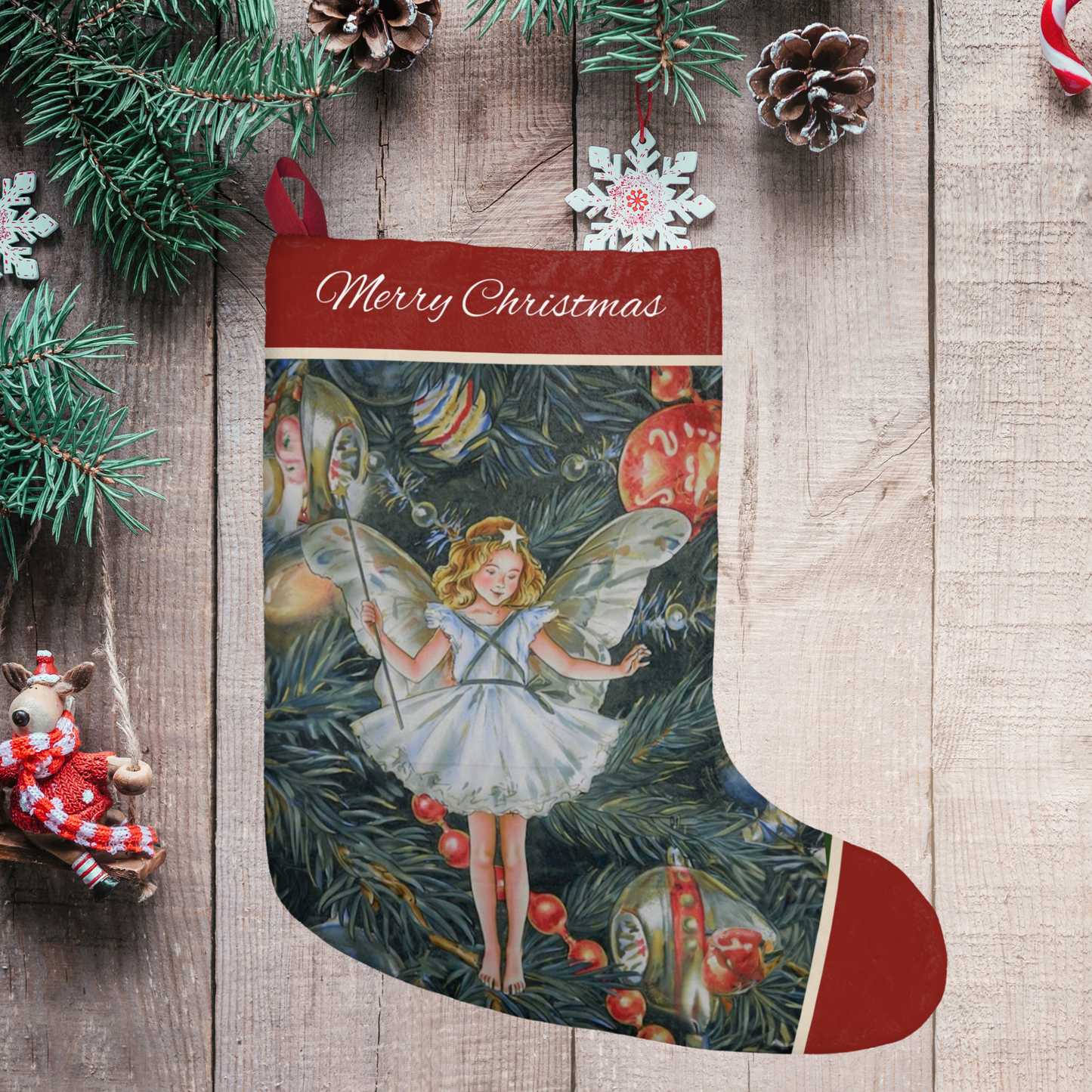 Christmas Tree Fairy, Holiday Magic Angel Stocking
