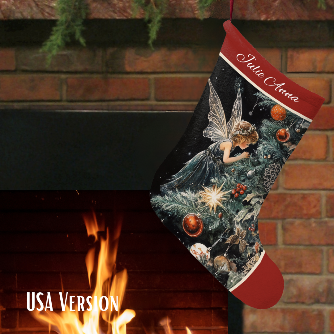 Christmas Fairy Angel Stocking, Holiday Christmas Tree Decor