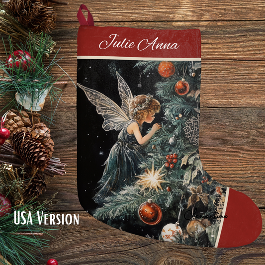 Christmas Fairy Angel Stocking, Holiday Christmas Tree Decor