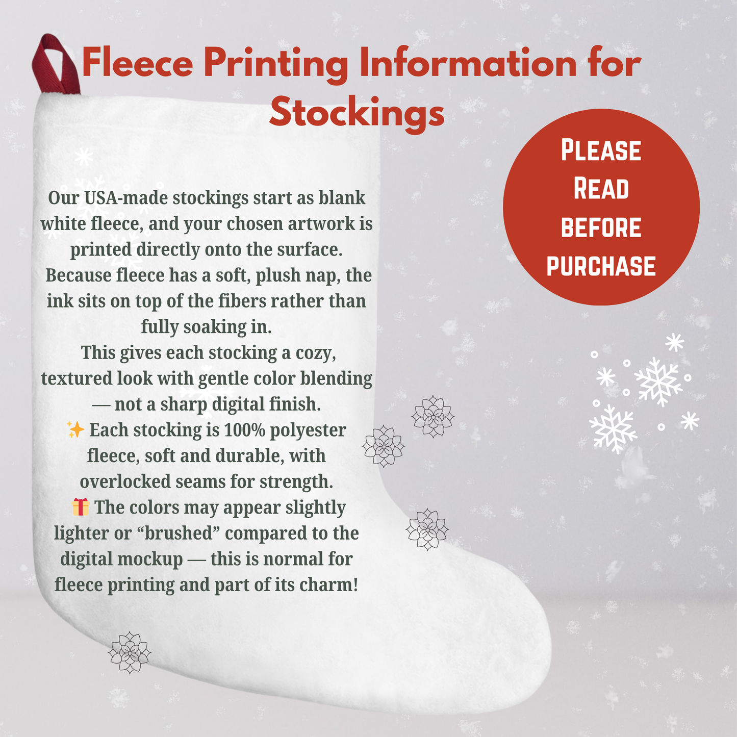 Christmas White Draft Horse Stocking, Holiday Art Decor