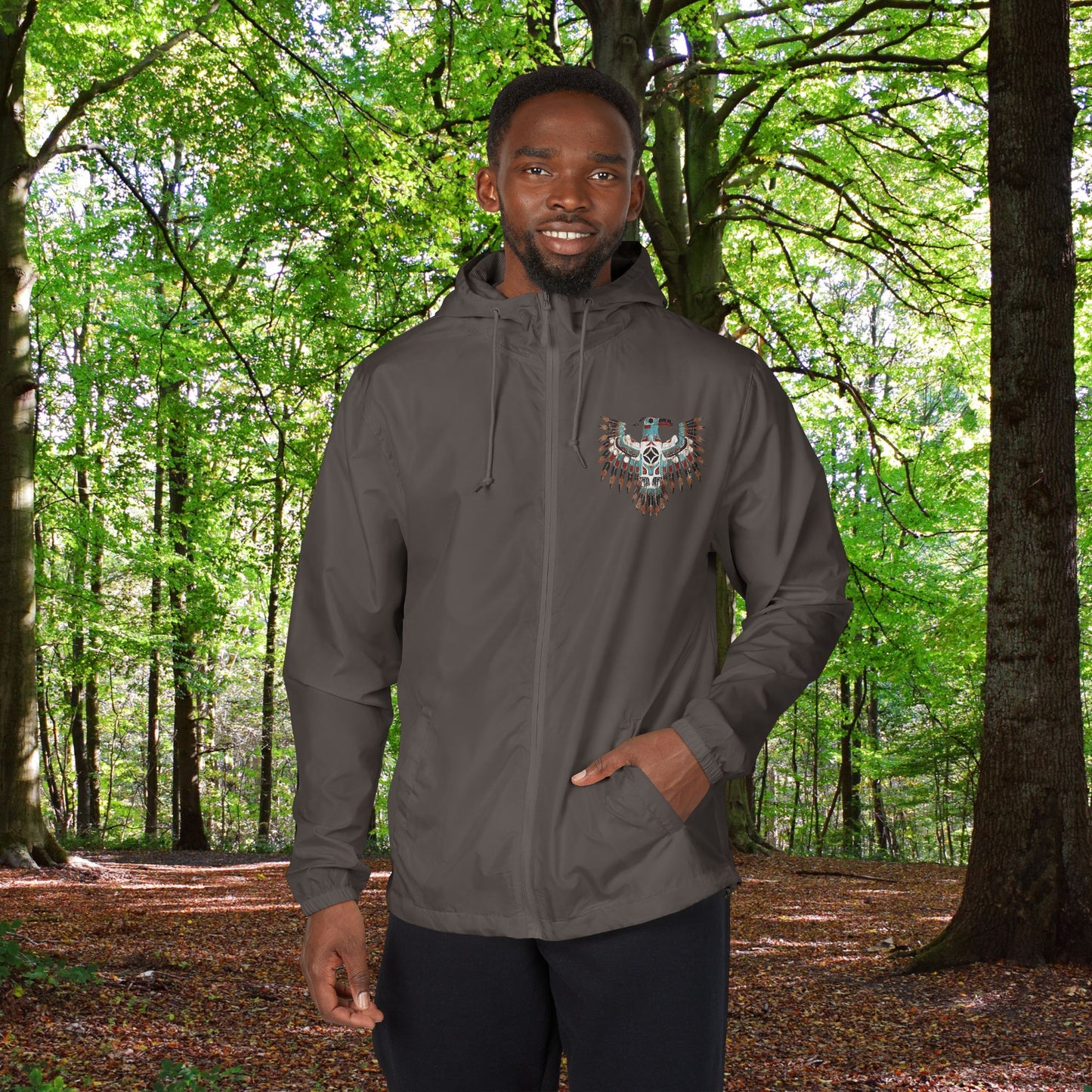 Thuderbird Eagle Windbreaker Jacket --- Unisex Full-Zip Coat