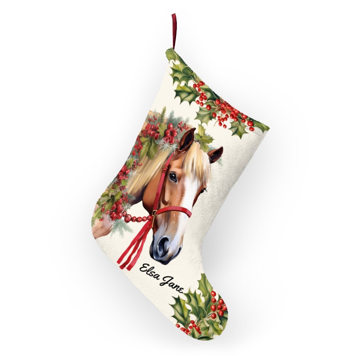 Christmas Red Chestnut Shetland Pony Stocking for Horse Lover