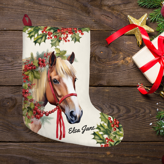 Christmas Red Chestnut Shetland Pony Stocking for Horse Lover